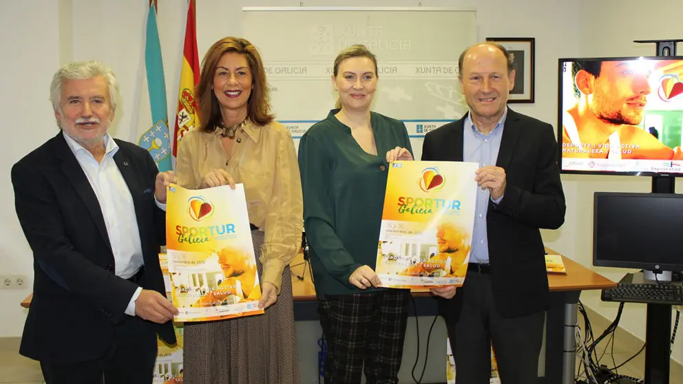 Rosendo Fern&aacute;ndez, Marisol D&iacute;az, Emma Gonz&aacute;lez y Mario Guede presentaron la tercera edici&oacute;n de Sportur Galicia.