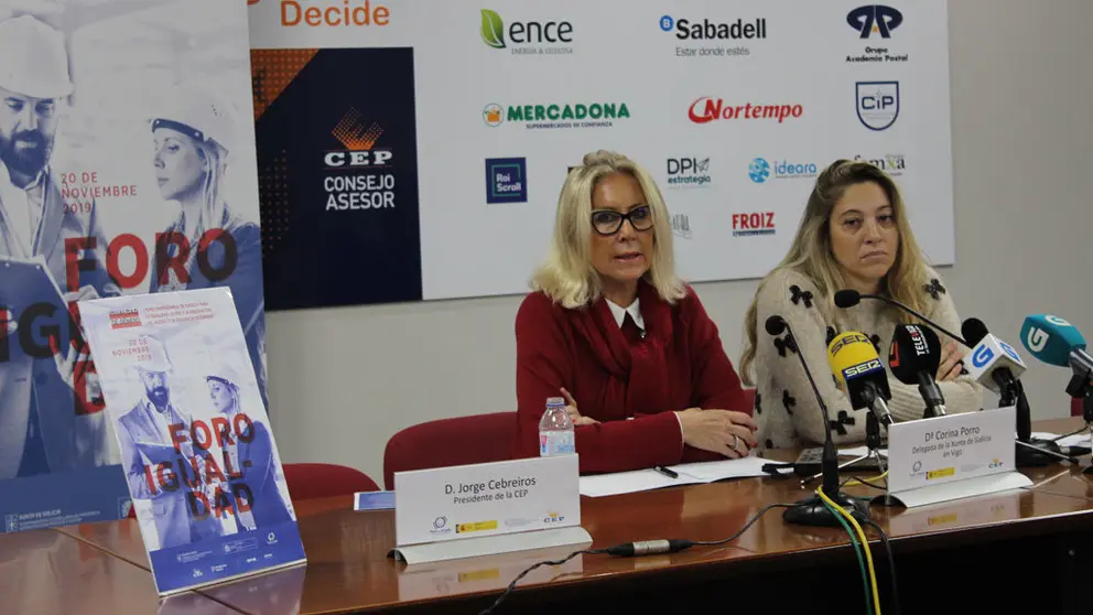Corina Porro y Luc&iacute;a Pedroso presentaron el foro empresarial en la sede de la CEP.