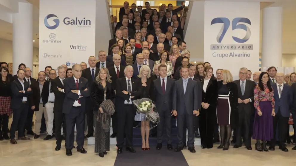 Acto de celebraci&oacute;n del 75&ordm; aniversario del Grupo Alvari&ntilde;o, en la sede del C&iacute;rculo de Empresarios en Vigo.