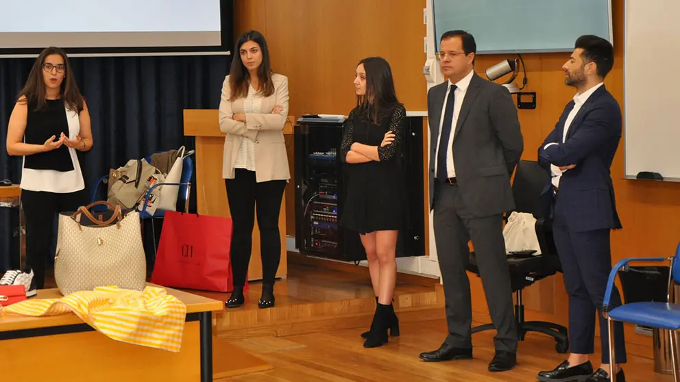 Responsables de Sociedad Textil Lonia en la anterior jornada de reclutamiento celebrada en la UVigo./DUVI.