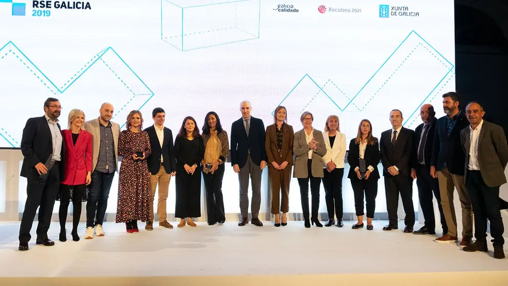 Entrega en Santiago de los Premios RSE Galicia 2019. /X.CRESPO.
