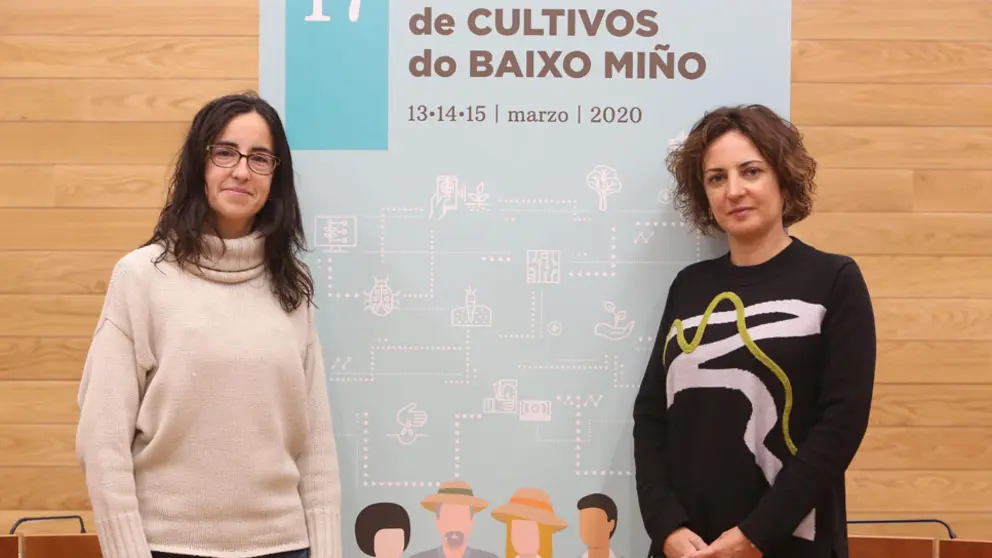 A a presidenta de acuBam, Patricia Rodr&iacute;guez. e a alcaldesa de Tomi&ntilde;o, Sandra Gonz&aacute;lez, presentaron a 17&ordf; Mostra de Cultivos do Baixo Mi&ntilde;o.