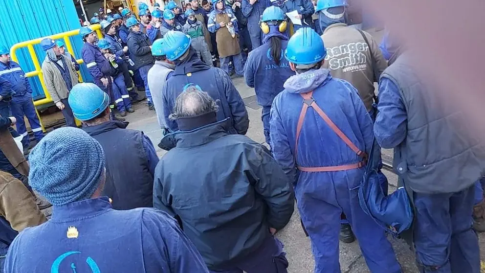 Asamblea de trabajadores en el astillero Freire./WEB CIG.