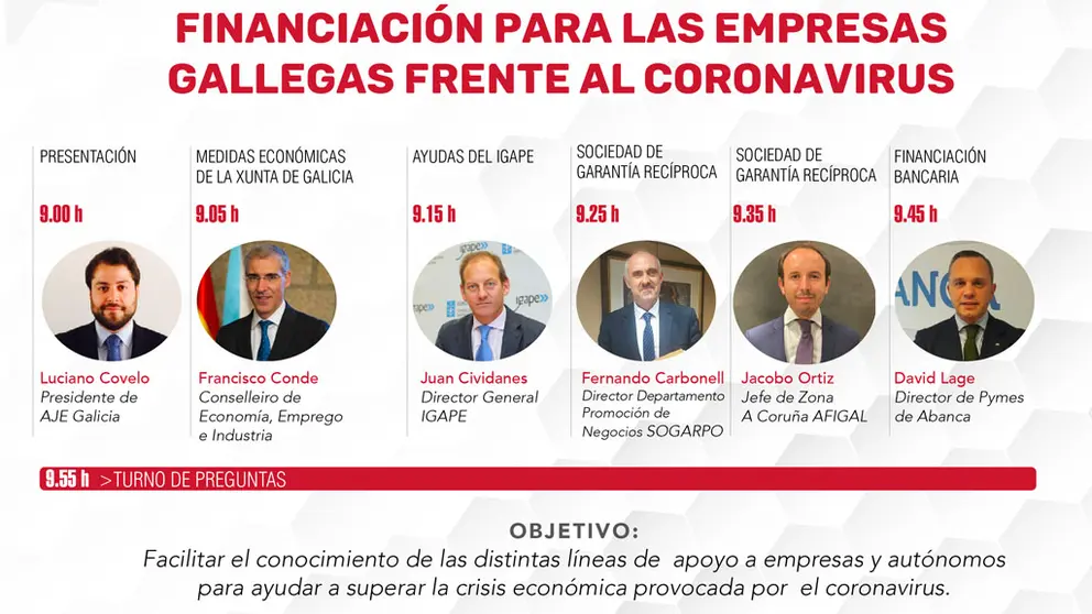 AJE Galicia convoca una jornada online sobre financiaci&oacute;n.