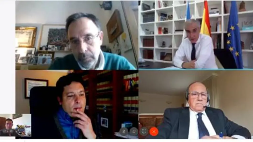 Videoconferencia del conselleiro Francisco Conde con representantes de Arigal.