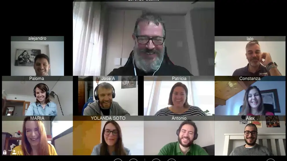 Sesi&oacute;n de trabajo online en el programa de startups de Abanca Innova.