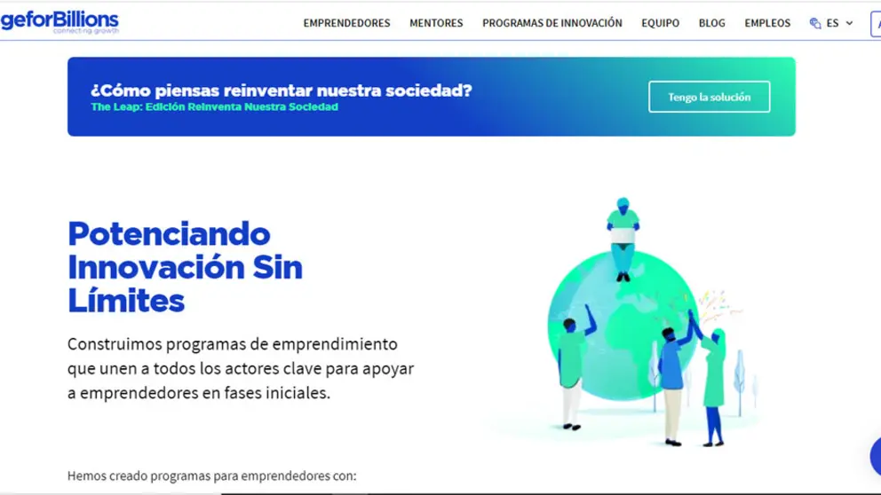 Web de la plataforma Bridge for Billions.