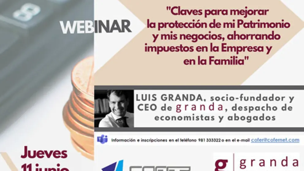Pr&oacute;ximo webinar en Cofer sobre la protecci&oacute;n del patrimonio para las empresas familiares.