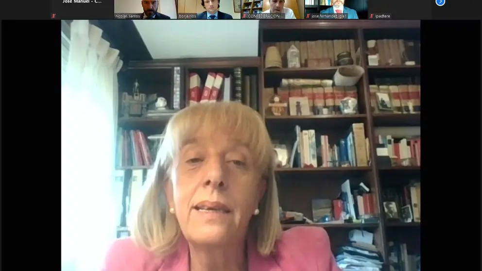 Marisol Novoa, presidenta de la CEO, en un momento de la videoconferencia.