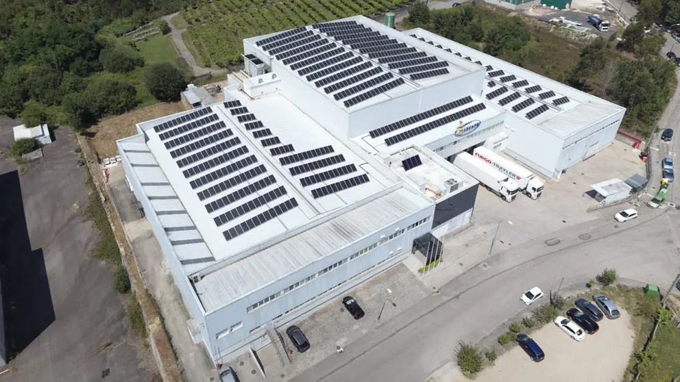 Instalaci&oacute;n fotovoltaica en la planta de Salvaterra de Mascato.