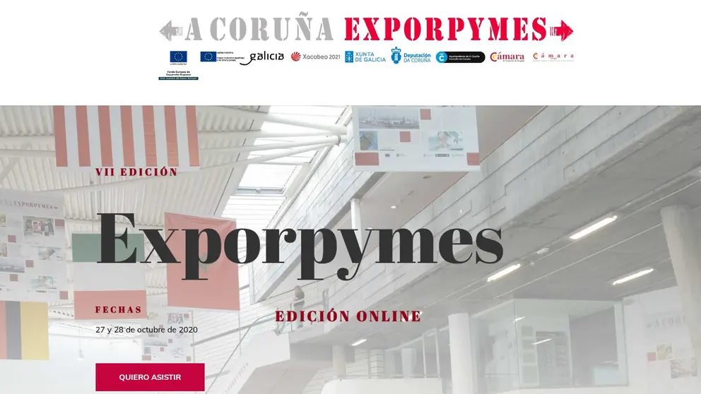 Imagen de la web de Exporpymes 2020.