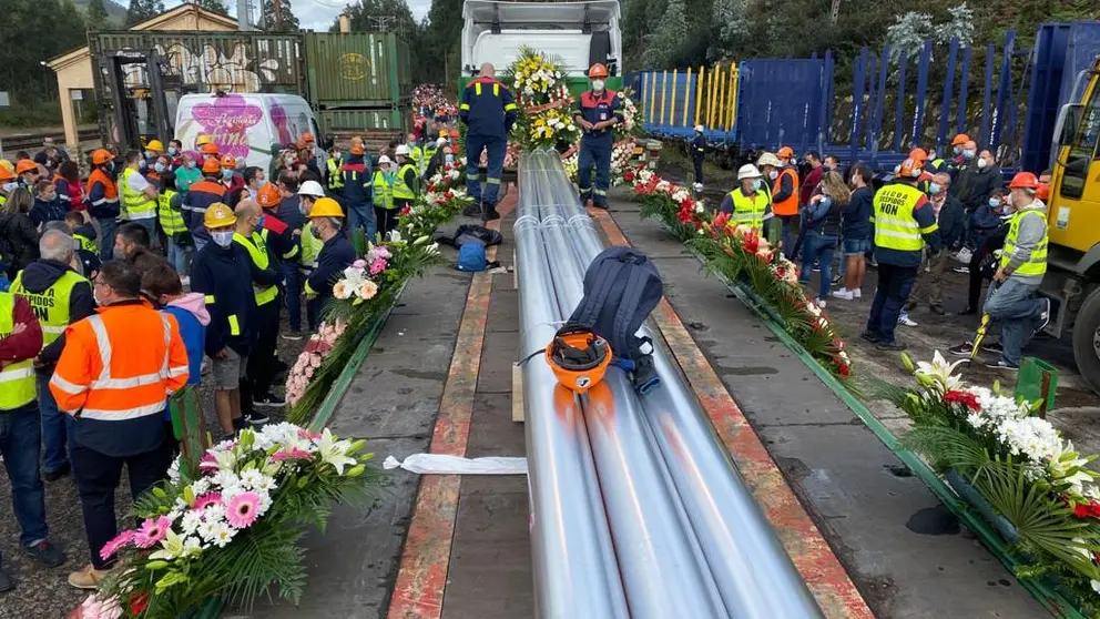 Una de las &uacute;ltimas protestas de trabajadores de Alcoa San Cibrao./CIG.