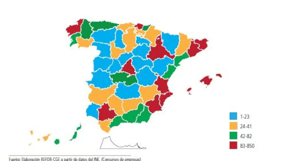 ESTAD&Iacute;STICA DEL PROCEDIMIENTO CONCURSAL POR PROVINCIAS. 2019./ATLAS CONCURSAL.
