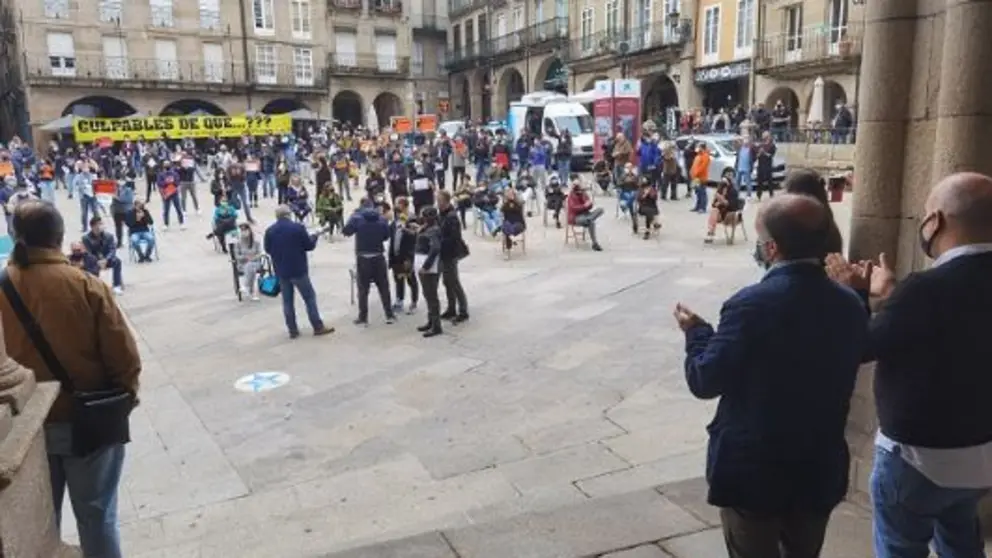 Protesta de los hosteleros ourensanos por las restricciones aprobadas por la Xunta./CONCELLO OURENSE.