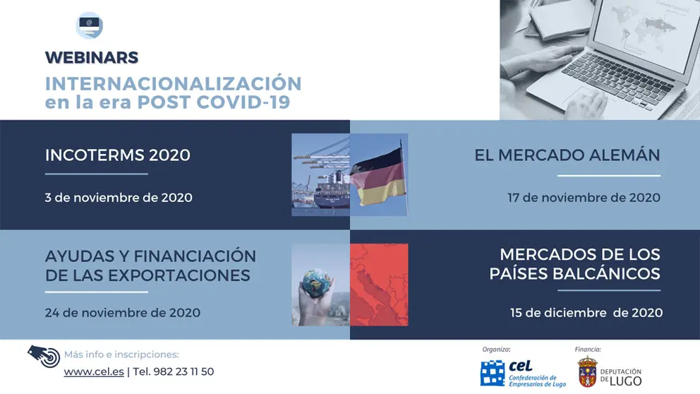 Diputaci&oacute;n de Lugo y CEL promueven un ciclo de webinars sobre internacionalizaci&oacute;n.