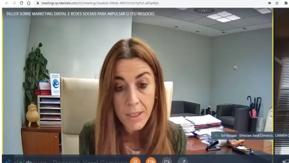 Sol V&aacute;zquez, en la apertura del curso sobre marketing digital de la C&aacute;mara compostelana.