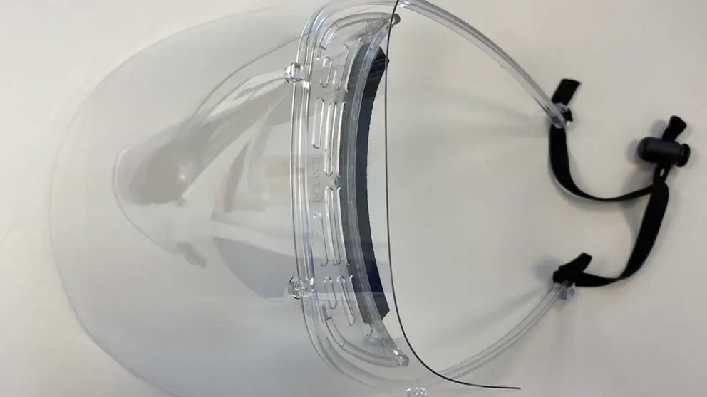 Visor facial dise&ntilde;ado por Inplasor Galicia.