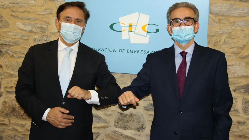 Pedro Rey y Jos&eacute; Manuel D&iacute;az Barreiros en su reuni&oacute;n en la sede de la CEG.