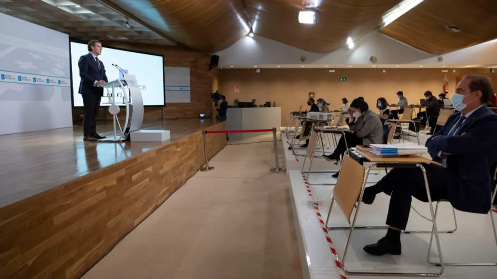 Alberto N&uacute;&ntilde;ez Feij&oacute;o desgrana las l&iacute;neas principales de los Presupuestos de la Xunta de 2021./A.VAREL.A