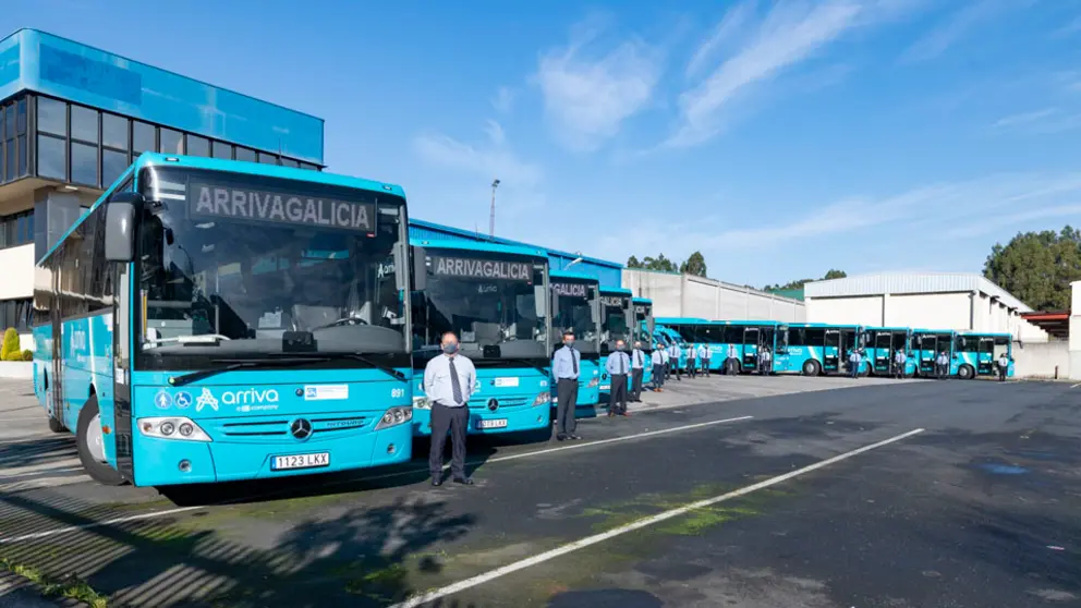 Flota de nuevos autobuses de Arriva Galicia.