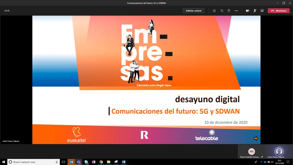 Desayuno digital de R sobre &rdquo;Comunicaciones del futuro: 5G y SDWAN&rdquo;.