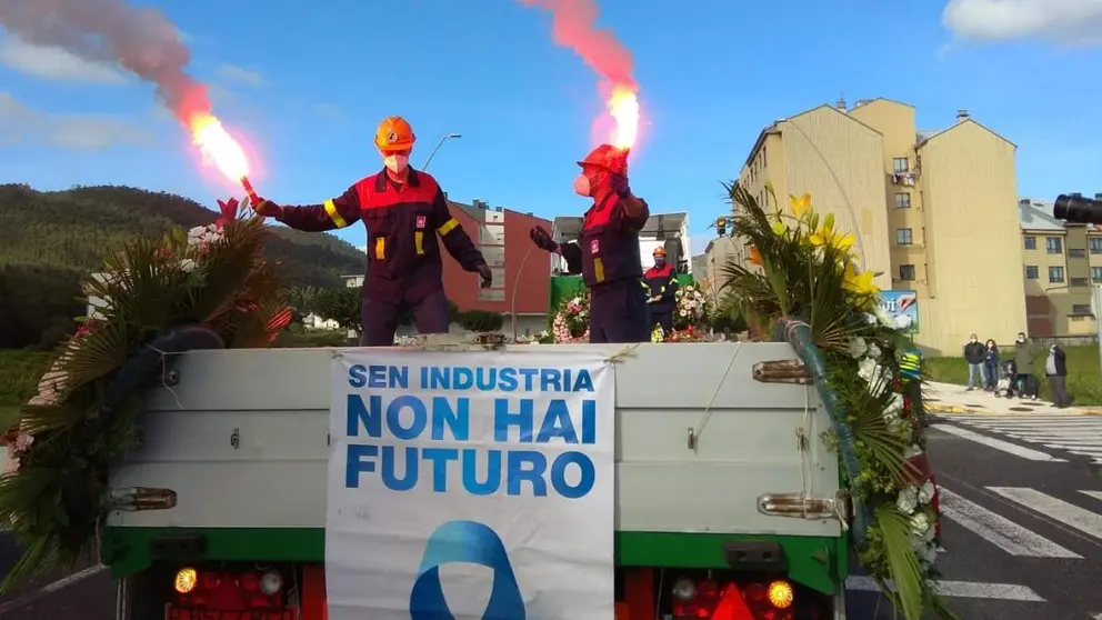 Protesta en Alcoa San Cibrao el pasado oto&ntilde;o./CCOO.