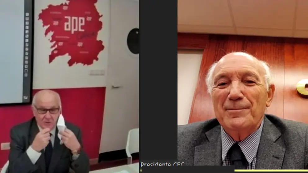 Jos&eacute; Ram&oacute;n Caldas, presidente de APE Galicia, y Antonio Fontenla, presidente de la CEC.