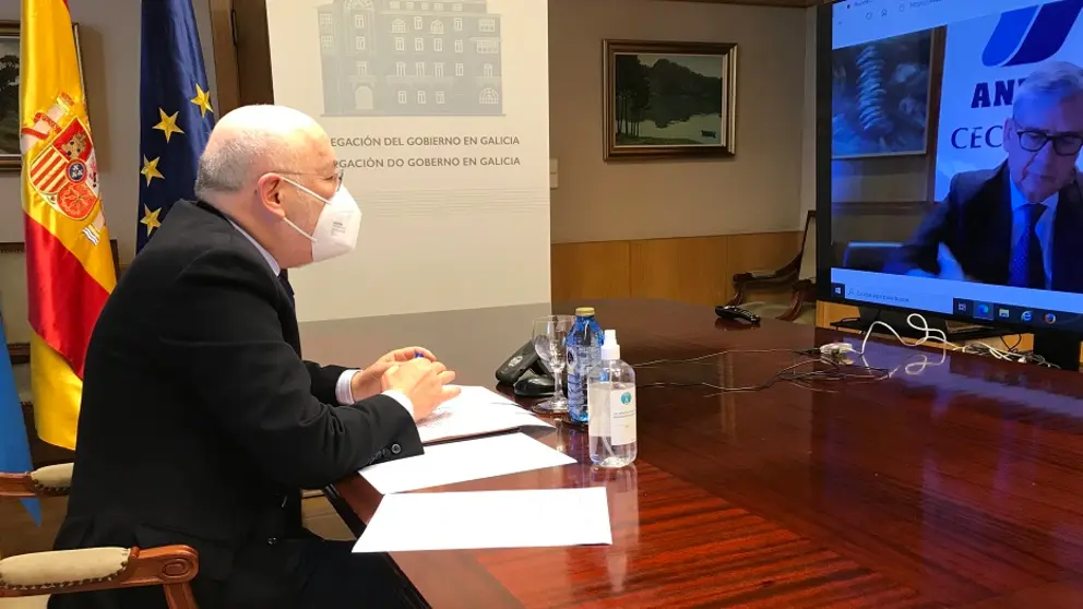 Videoconferencia de Javier Losada y Juan Manuel Vieites./DEL.GOB.GALICIA.