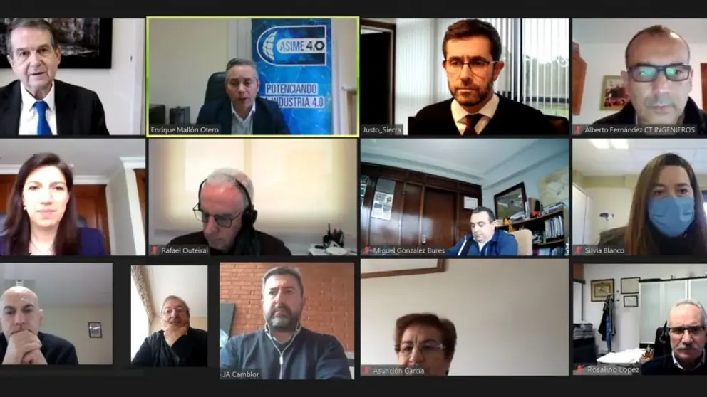 Junta directiva de Asime, en videoconferencia con el alcalde de Vigo, Abel Caballero.