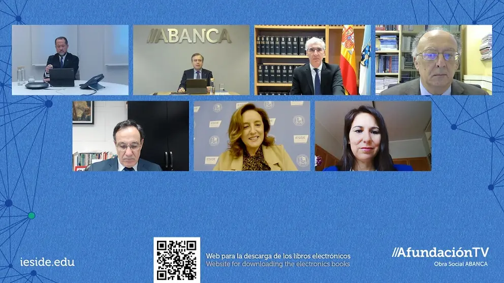 Participantes en el coloquio online organizado por IESIDE para presentar el libro  libro "Despu&eacute;s de la pandemia: Reflexiones y desaf&iacute;os para Galicia".