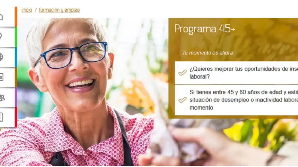 El nuevo programa EMPLEO 45+ que la C&aacute;mara coru&ntilde;esa ofrece con car&aacute;cter gratuito a personas de entre 45 y 60 a&ntilde;os.