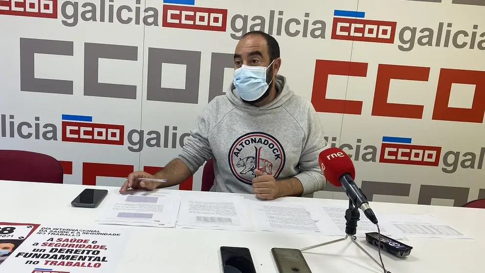 Roi, de CCOO Galicia, present&oacute; el informe sobre siniestralidad laboral en 2020.