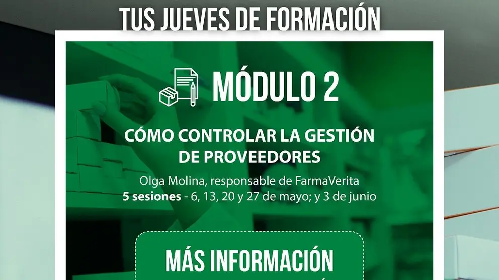 Bajo el lema &ldquo;Tus Jueves de Formaci&oacute;n&rdquo; expertos aportar&aacute;n valor sobre temas habituales de la gesti&oacute;n de una farmacia.