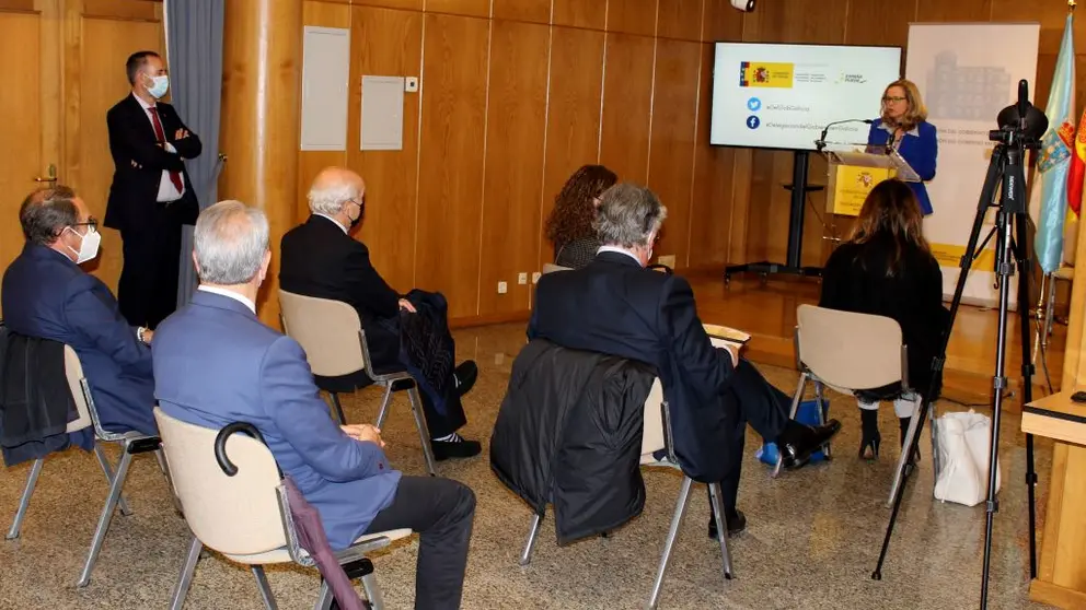 Reuni&oacute;n de la vicepresidenta Nadia Calvi&ntilde;o con agentes econ&oacute;micos  y sociales en la Delegaci&oacute;n del Gobierno en Galicia.