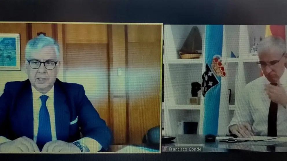Juan Manuel Vieites y Francisco Conde en un momento del webinar "