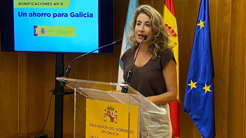 La ministra de Transportes, Raquel S&aacute;nchez Jim&eacute;nez, present&oacute; en A Coru&ntilde;a el esquema de bonificaciones de la AP-9./TWITTER MITMA.