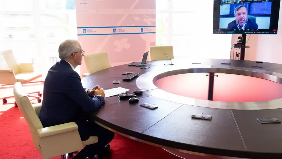 Francisco Conde en un momento de su intervenci&oacute;n en el webinar sobre Brasil organizado por Igape./X.CRESPO.