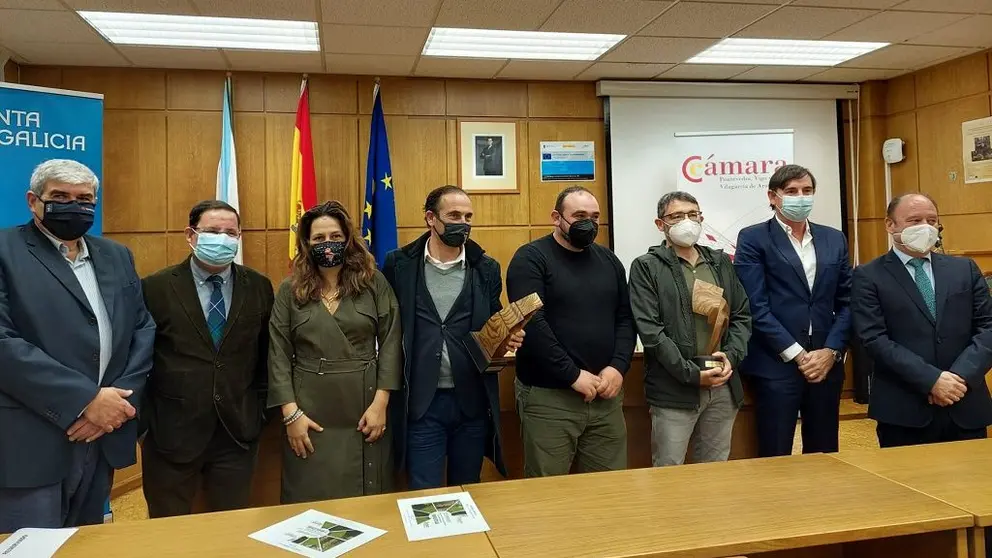Acto de entrega del III Premio Ence - C&aacute;mara de Comercio al Proyecto Innovador Forestal 2021./FACEBOOK C&Aacute;MARA.