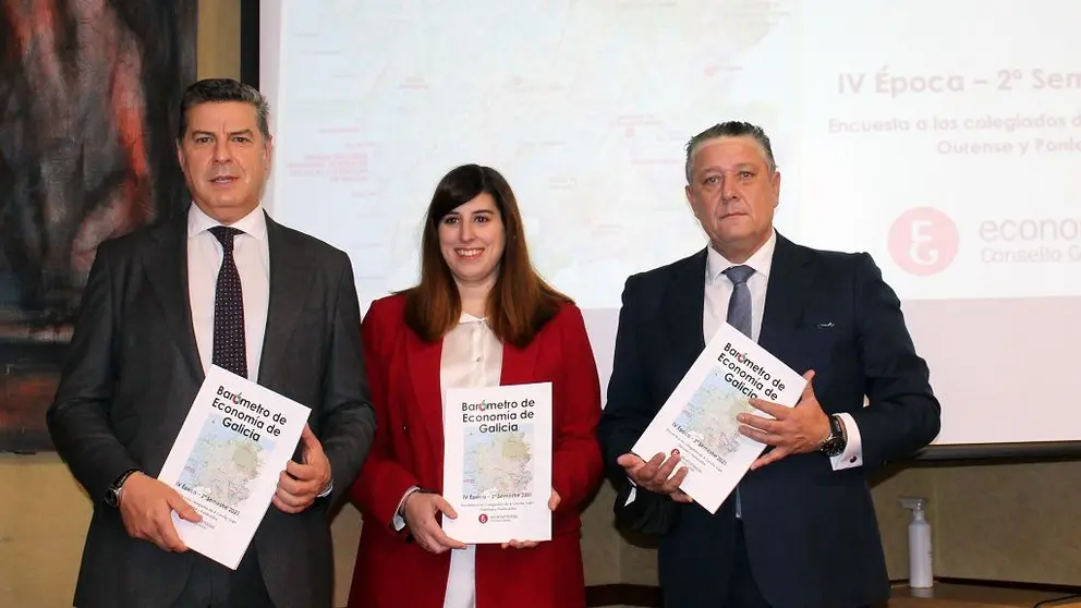 Miguel V&aacute;zquez Ta&iacute;n, y Venancio Salcines presentaron el "Bar&oacute;metro de Econom&iacute;a".