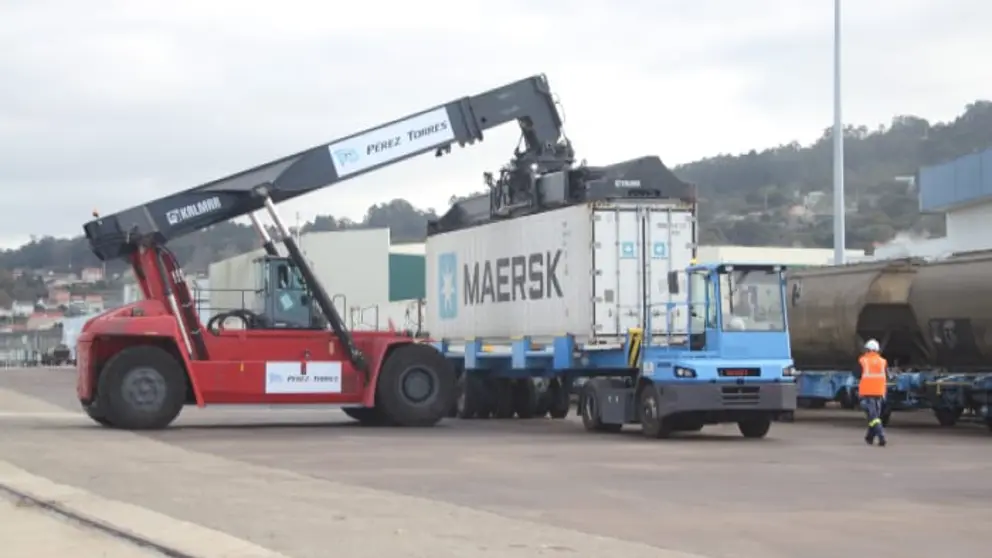El servicio ferroviario de carga refrigerada de Maersk tarda d&iacute;a y medio en conectar Algeciras con el puerto de Mar&iacute;n./WEB APMAR&Iacute;N.
