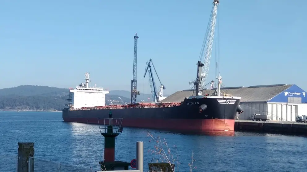 Una descarga de mercanc&iacute;as en el Puerto de Mar&iacute;n.