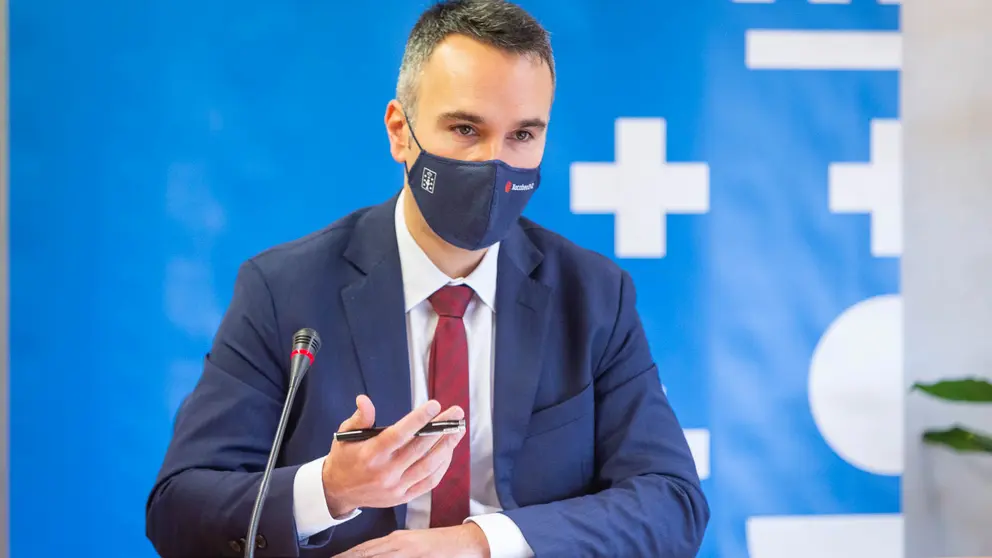 El director del Igape, Fernando Guldr&iacute;s, inform&oacute; sobre los datos de exportaciones de 2021./X.CRESPO. XUNTA DE GALICIA.
