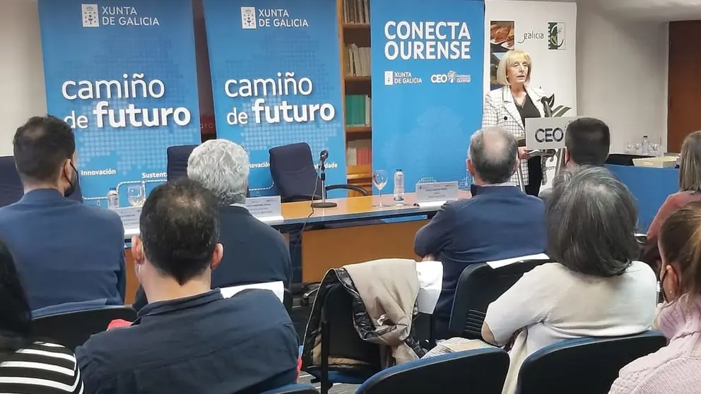Marisol Novoa, presidenta da CEO, intervindo na xornada Cami&ntilde;o de Futuro.