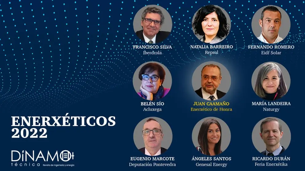 Los nueve premiados en la gala Enerx&eacute;ticos 2022.