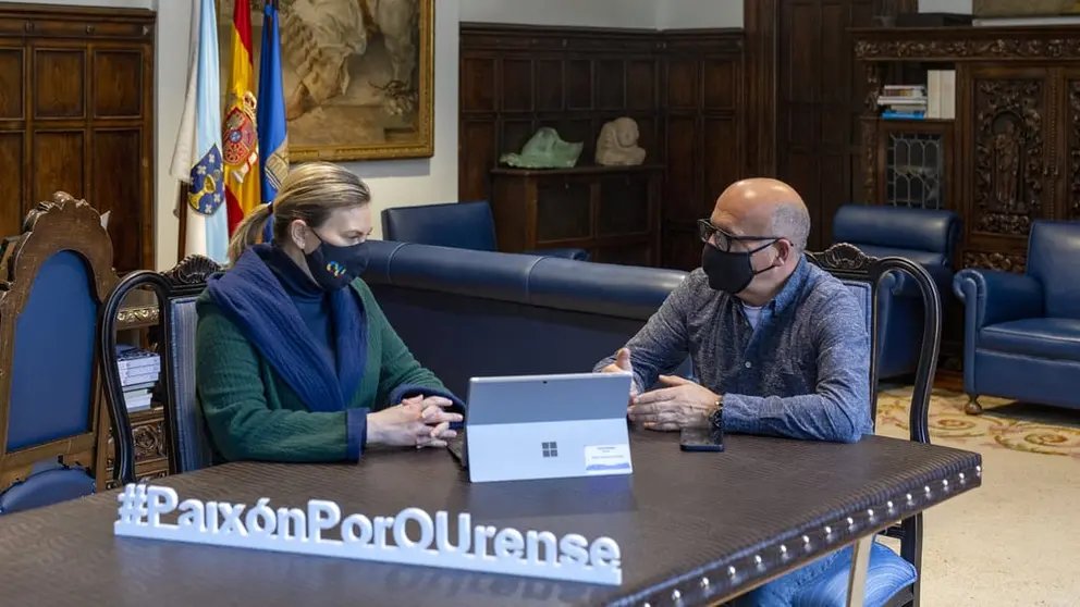 Emma Gonz&aacute;lez, xerente do Inorde, e Manuel Baltar, presidente da Deputaci&oacute;n de Ourense./A.PAZ.
