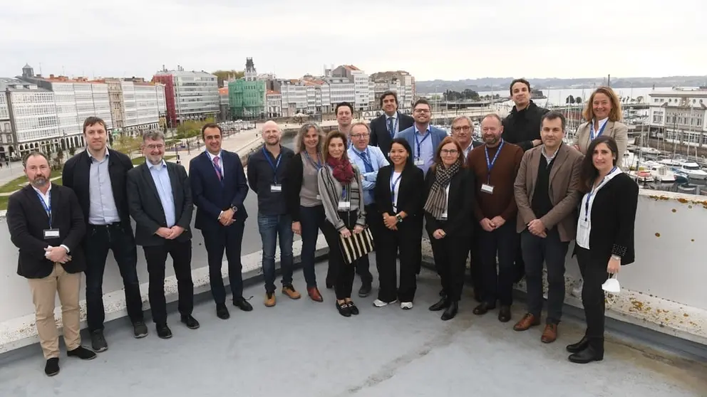 Representantes de puertos de Espa&ntilde;a, Francia, Irlanda, Escocia, Pa&iacute;ses Bajos y Dinamarca en su visita a A Coru&ntilde;a.