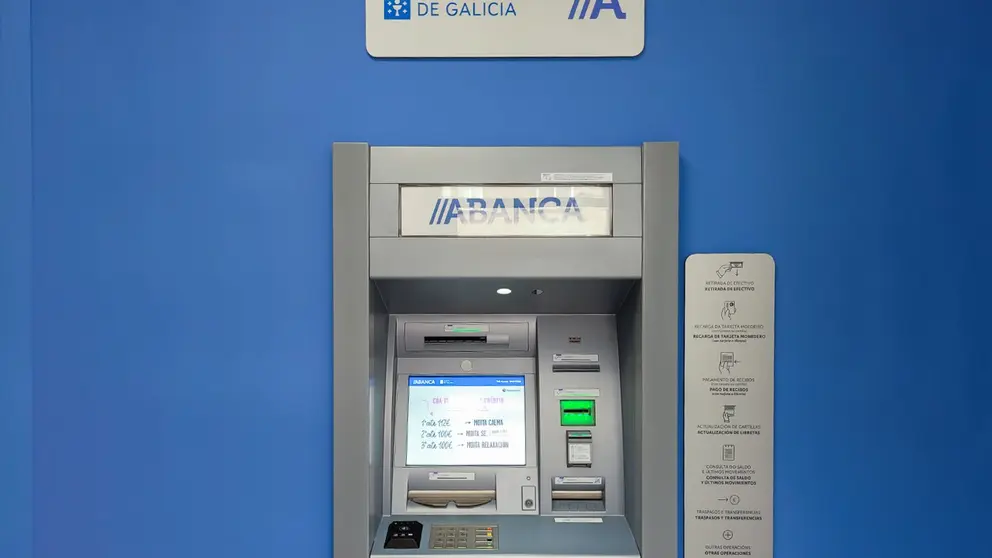 Un cajero instalado por el convenio entre Abanca y la Xunta para dotar de servicios financieros a municipios sin ellos.