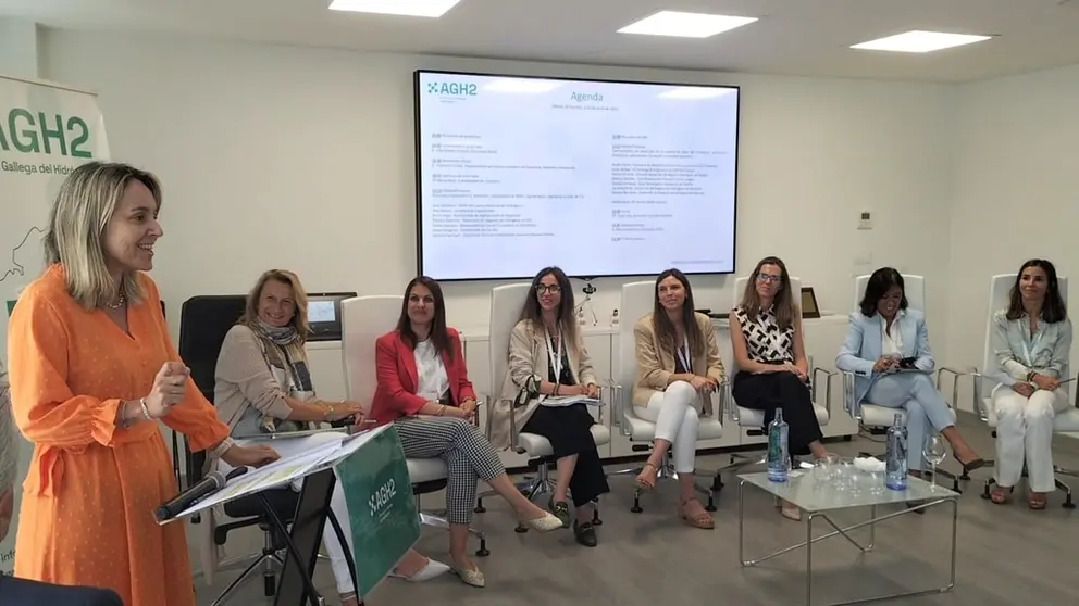 Paula Ur&iacute;a, secretaria xeral de Industria, interviene en la jornada "Hablando de hidr&oacute;geno en femenino".