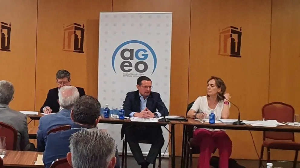 Un momento de la asamblea de AGEO, celebrada de manera presencial en Santiago.