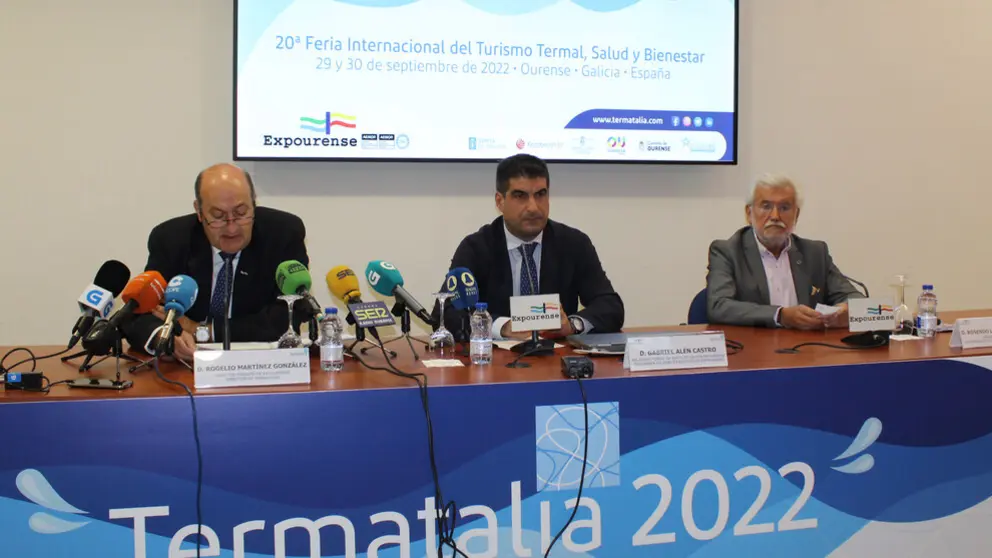 El director de Termatalia, Rogelio Mart&iacute;nez, el delegado de la Xunta en Ourense, Gabriel Al&eacute;n, y el vicepresidente de la Diputaci&oacute;n de Ourense, Rogelio Mart&iacute;nez.